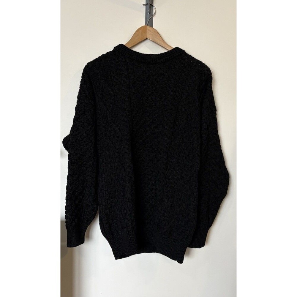 Classic Black Cable Knit Men's Sweater